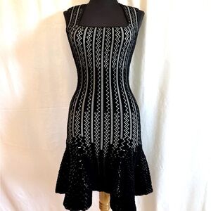 RVN Black White Knit Dress - Size Extra Small